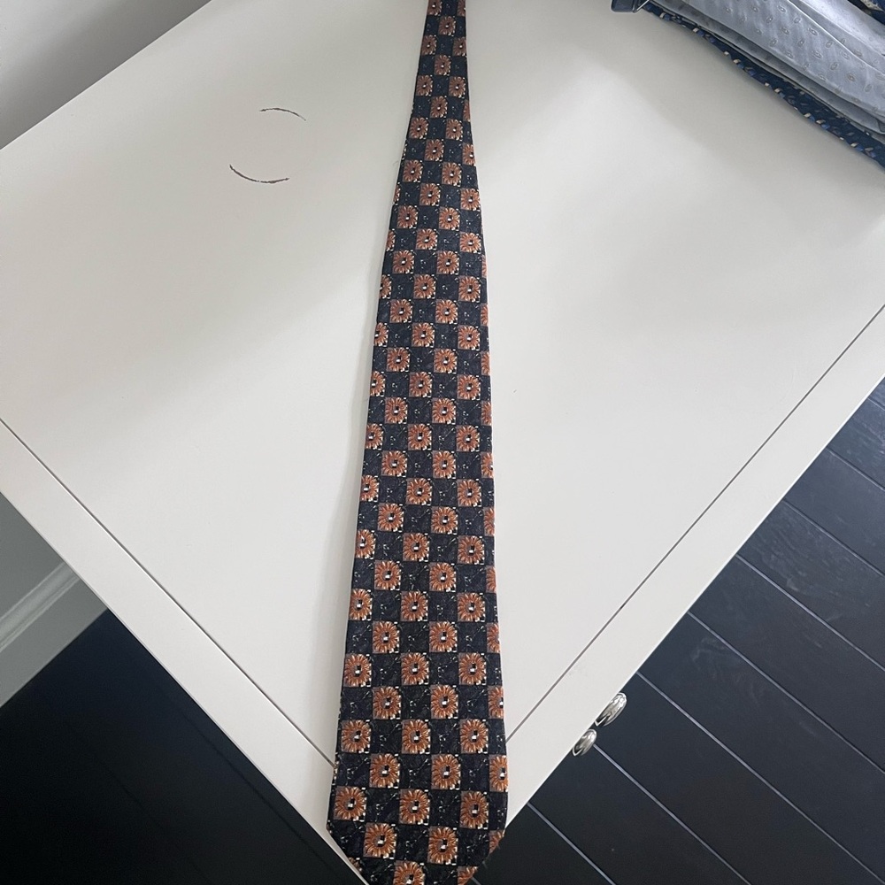 Ermenegildo Zegna Brown and Black Silk Tie